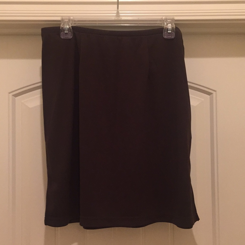 Brown polyester pencil skirt - (A-35)